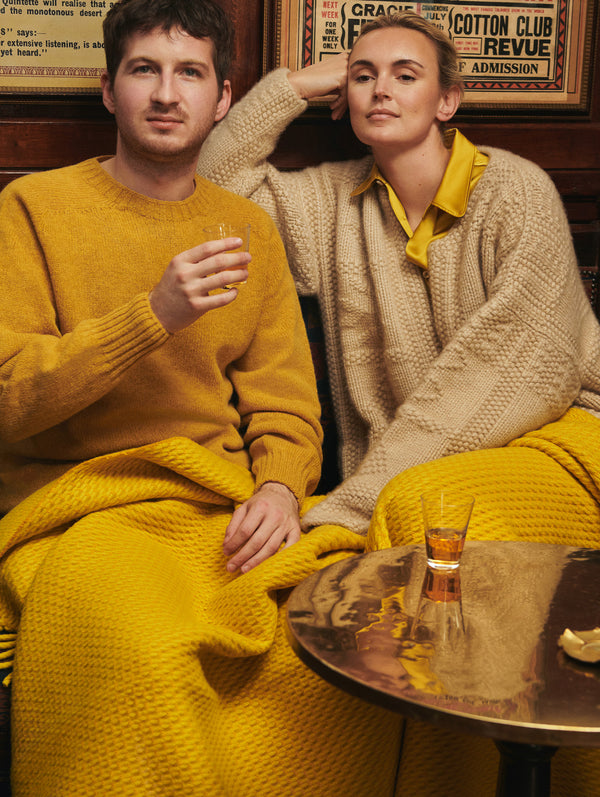 Gold Shetland Crew Neck Sweater