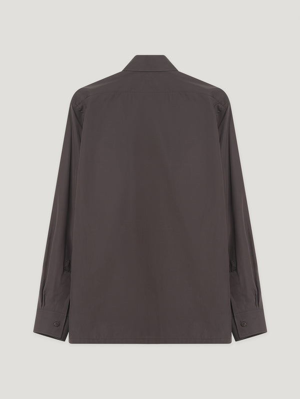 Brown Regular Collar Single Cuff Shirt
