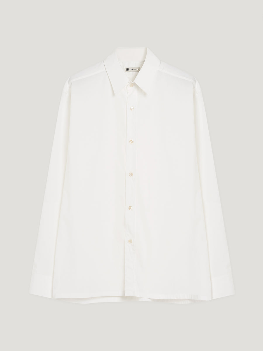 White Regular Collar Single Cuff Shirt - Connolly