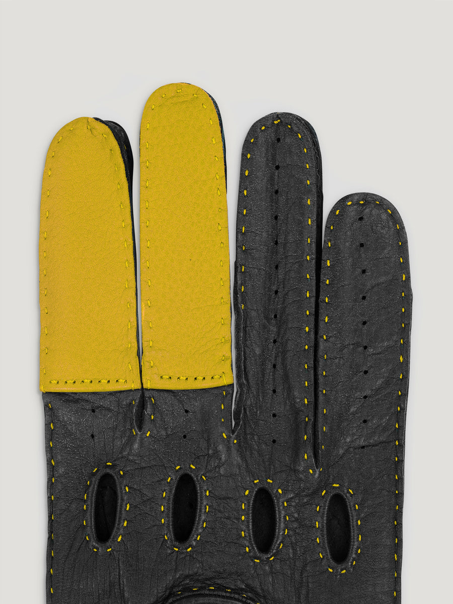 Black/Yellow Road Rage Gloves - Connolly