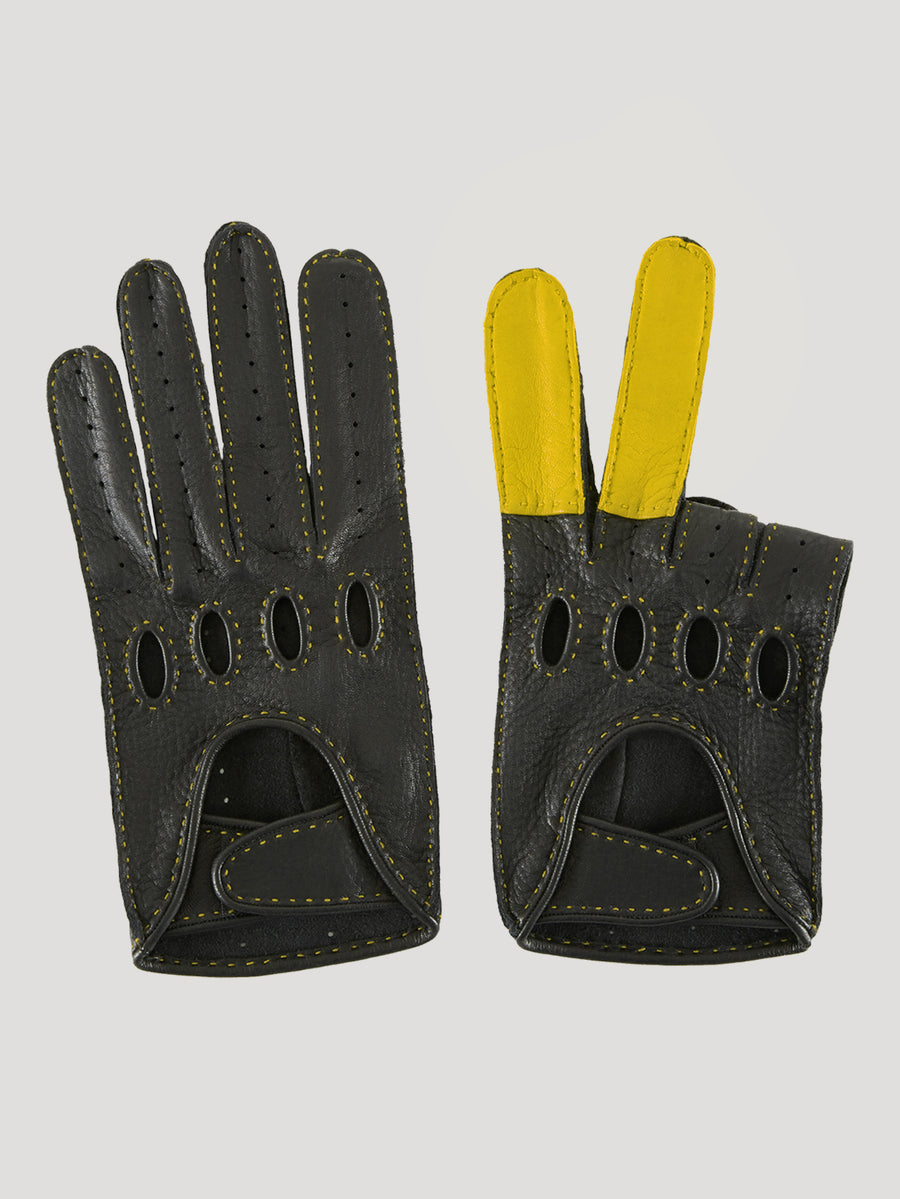 Black/Yellow Road Rage Gloves - Connolly
