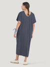 Denim Round Neck Long Dress