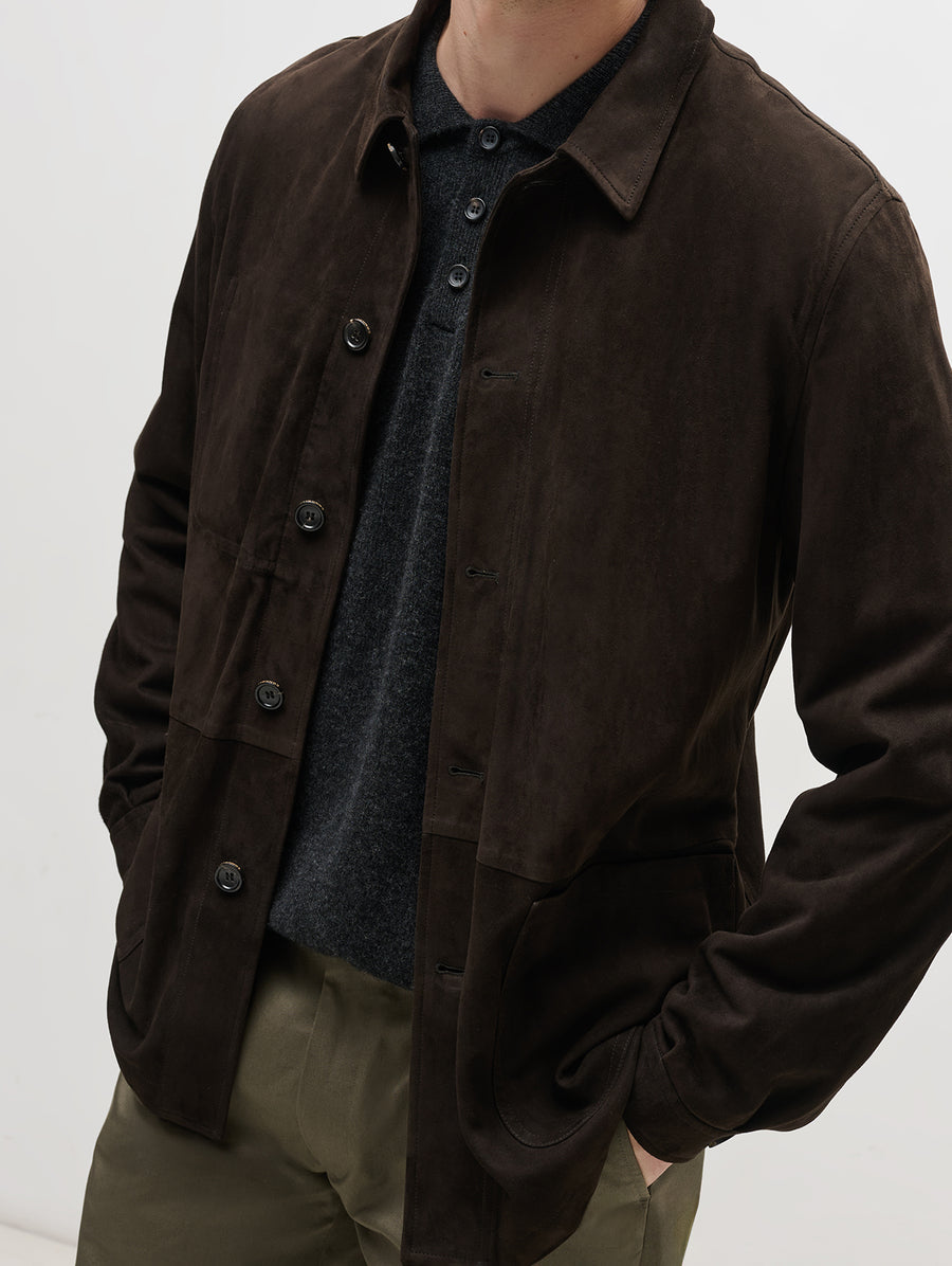 Brown Suede Overshirt