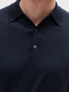 Navy 3 Button Merino Polo Shirt