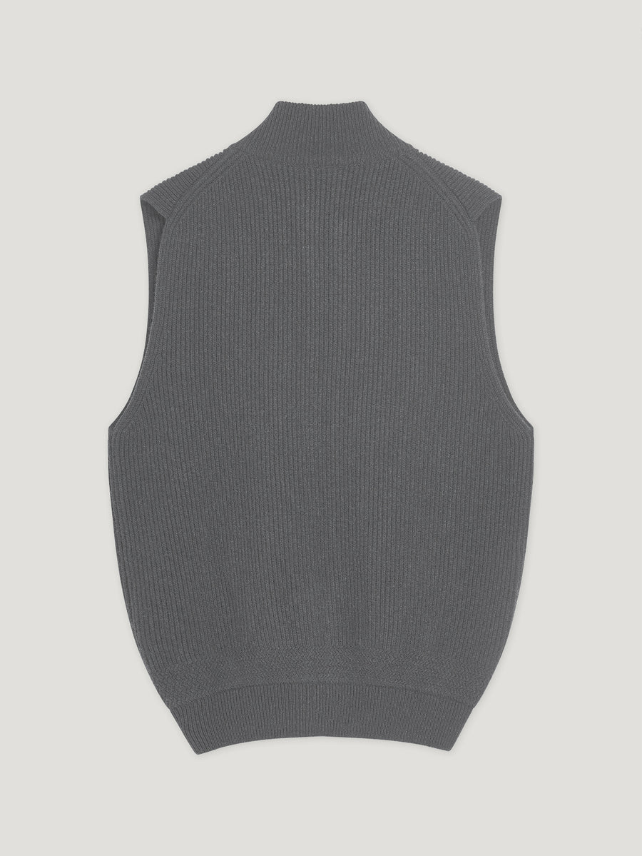 Anthracite Cashmere Driving Gilet - Connolly