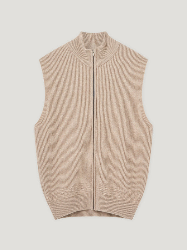 Natural Cashmere Driving Gilet