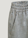 Blue Stripe Striped Bermuda Linen Short