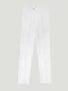 White Summer Linen Mix Trousers