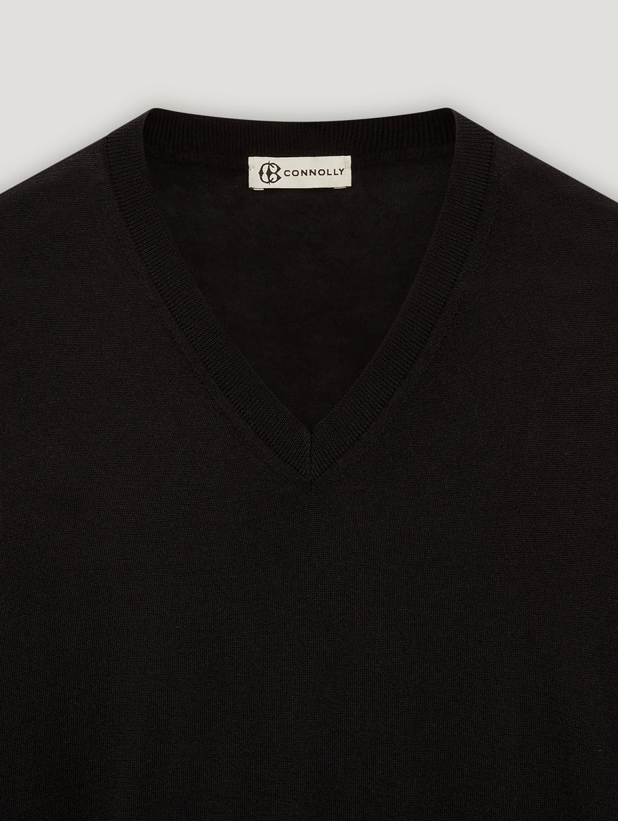 Black Voile D'or V-Neck - Connolly