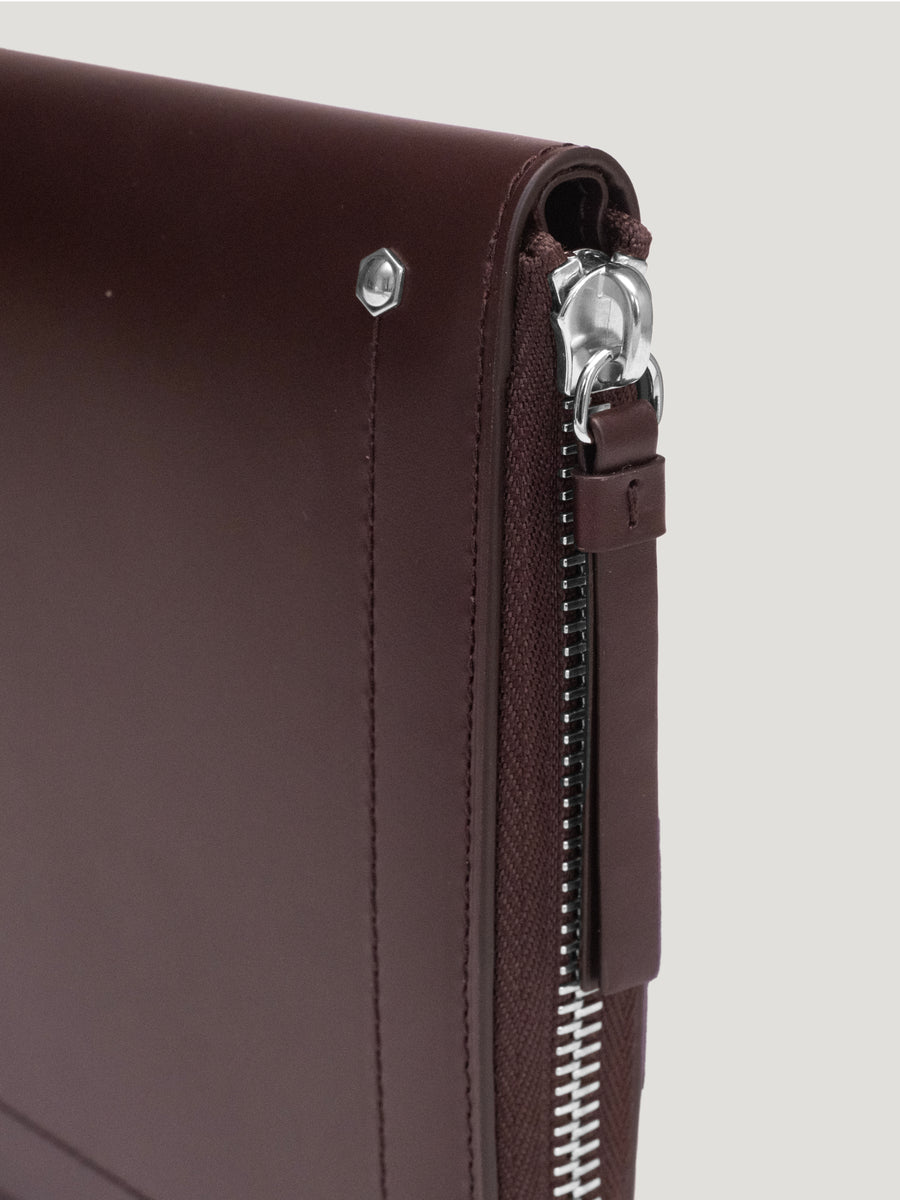 Burgundy Zip Around Travel Wallet - Connolly