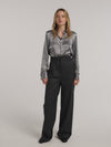 Charcoal Chalk Stripe Sash Trousers