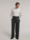 Charcoal Chalk Stripe Sash Trousers