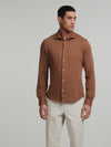 Tobacco Pique Cotton Polo Shirt