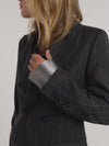 Charcoal Chalk Stripe Double Breasted Jacket