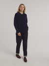 Navy 4 Ply Favourite V Neck Sweater