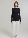 Navy Skinny Rib Crew