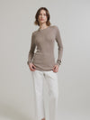 Light Grey Skinny Rib Crew