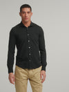 Black Pique Cotton Polo Shirt