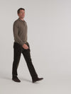 Brown 3 Button Merino Polo Shirt