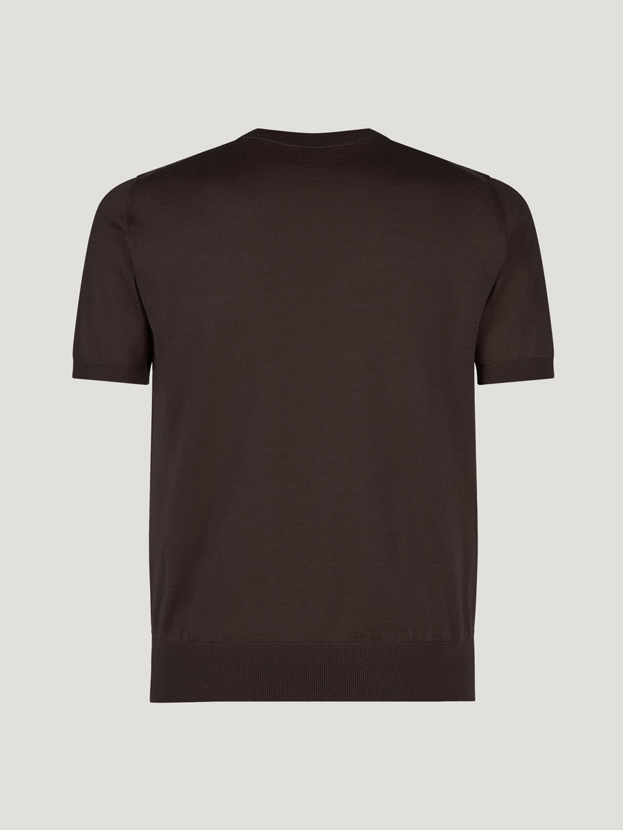 Connolly England | Dark Brown Classic Cashmere & Silk T-Shirt
