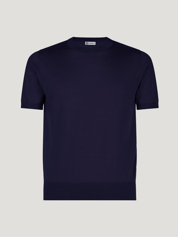 Navy Classic Cashmere & Silk T-Shirt