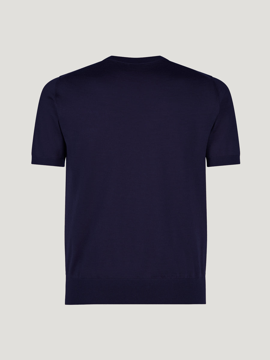 Navy Classic Cashmere & Silk T-Shirt - Connolly