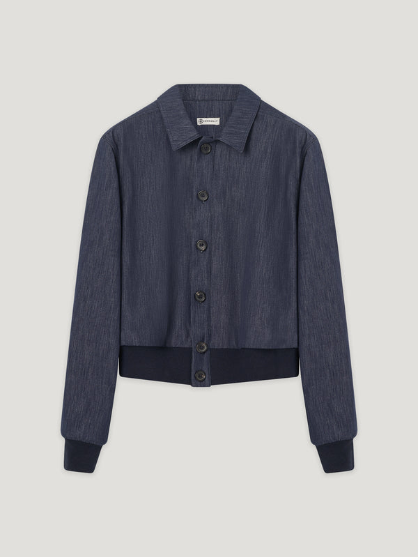 Dark Denim Blouson Jacket