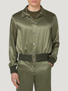 Khaki Silk Blouson Jacket