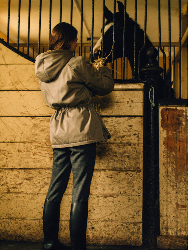 Beige Padded Parka Coat