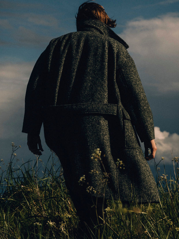 Oversized herringbone sales coat