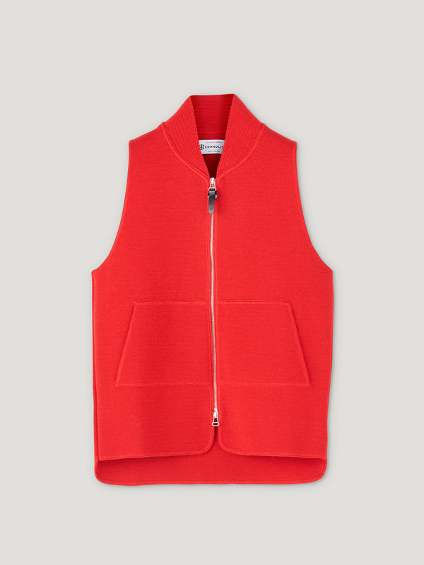 Connolly England | Red Wool Drop Back Car Vest
