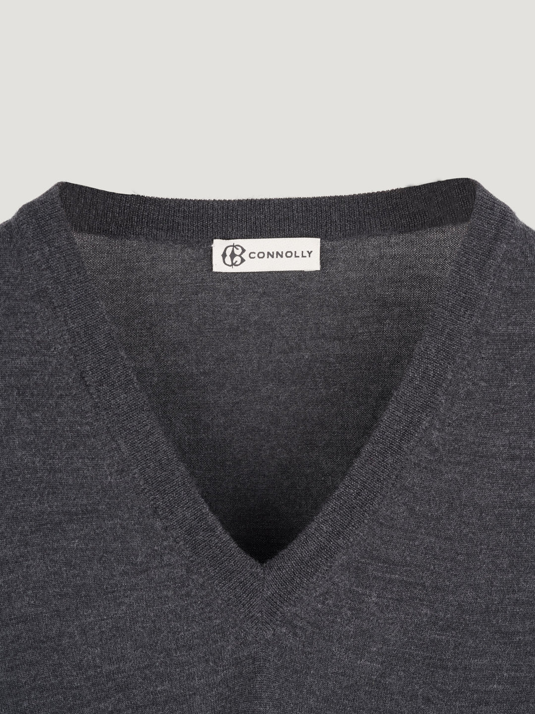 Charcoal Classic Merino V Neck