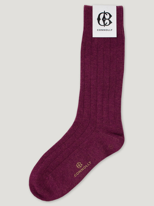 Connolly | Burgundy Calf Cashmere Socks