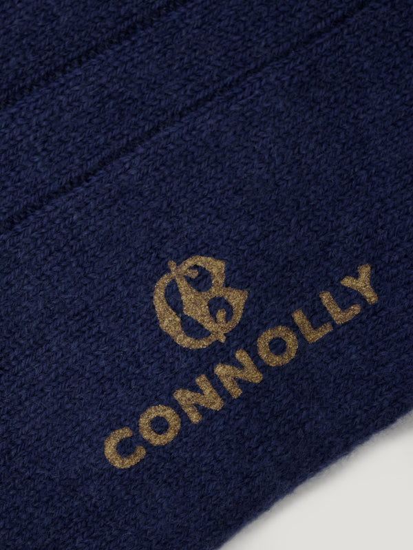 Connolly | Navy Calf Cashmere Socks