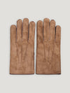 Burgundy/Brown Mens Bicolor Nappa Gloves