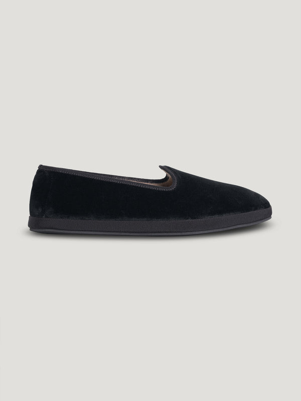 Black Velvet Slippers