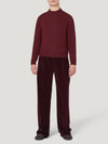 Burgundy Slouchy Cord Trousers