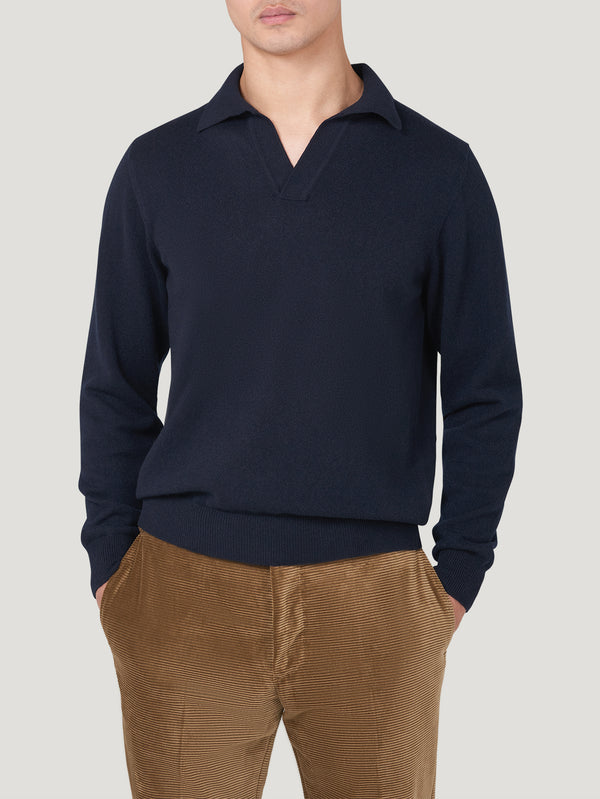 Connolly Cashmere Open Polo Sweater