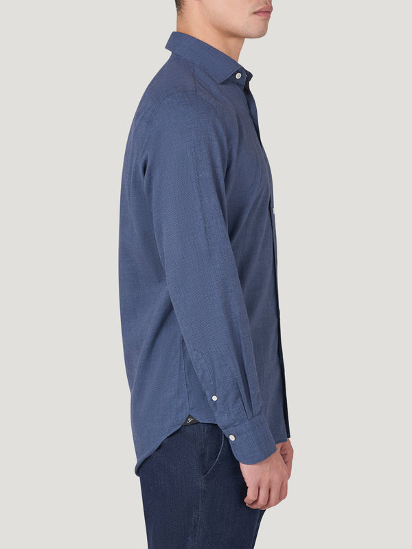 Blue/Navy Micro Houndstooth Shirt