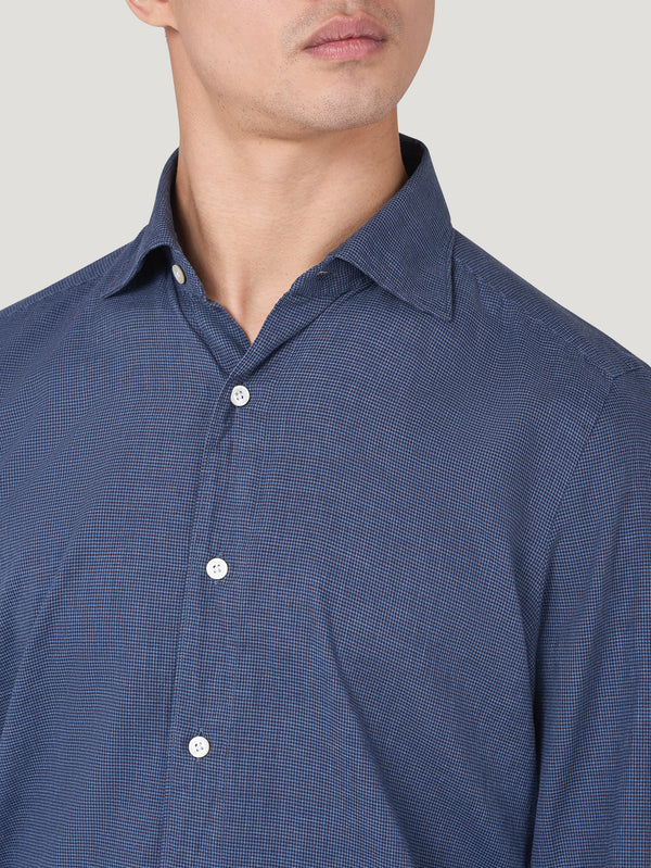 Blue/Navy Micro Houndstooth Shirt