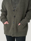 Loden Chunky Ribbed Art Cardi