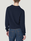 Navy Cashmere Open Collar Polo