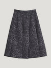Black Brocade Midi Skirt