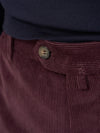 Connolly Burgundy Classic Fit Cashmere Cord Trousers