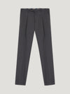 Grey Classic Fit Wool Trousers