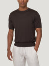 Connolly England | Dark Brown Classic Cashmere & Silk T-Shirt