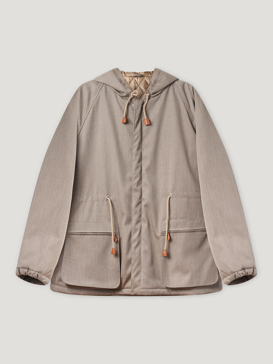 Beige Padded Parka Coat - Connolly