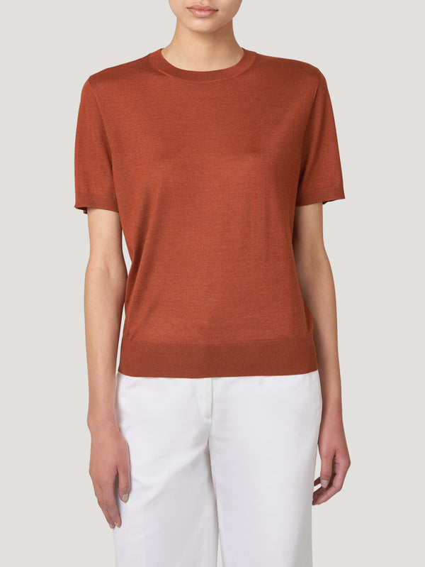 Brick Classic Cashmere & Silk T-Shirt