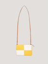 Yellow and White Large Circuit Pouch with Strap