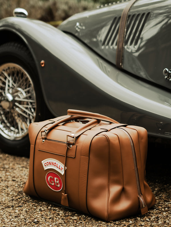 Dark Tan Sports Grip Bag with Badges